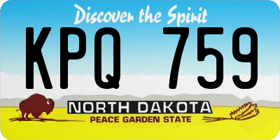 ND license plate KPQ759