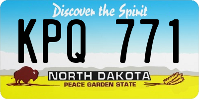 ND license plate KPQ771