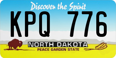 ND license plate KPQ776
