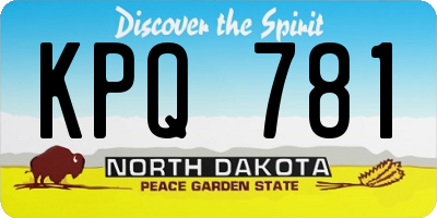 ND license plate KPQ781