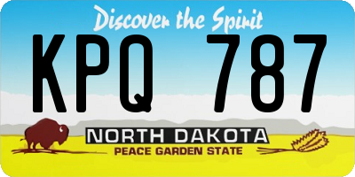 ND license plate KPQ787