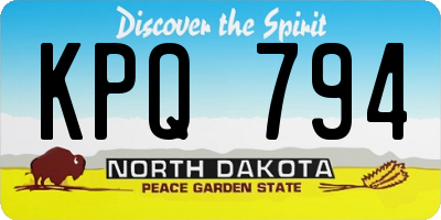 ND license plate KPQ794