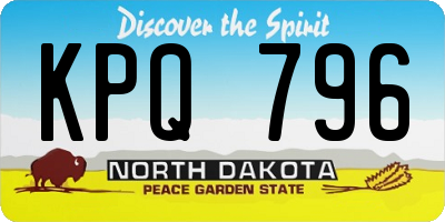 ND license plate KPQ796