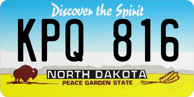ND license plate KPQ816