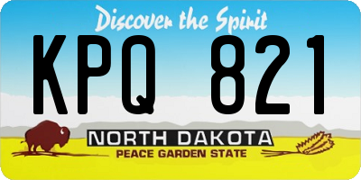 ND license plate KPQ821