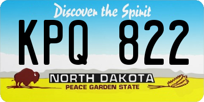 ND license plate KPQ822