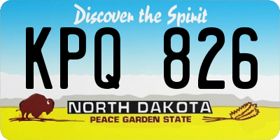 ND license plate KPQ826