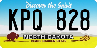 ND license plate KPQ828