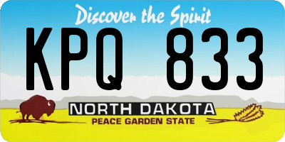 ND license plate KPQ833
