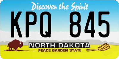 ND license plate KPQ845