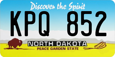 ND license plate KPQ852
