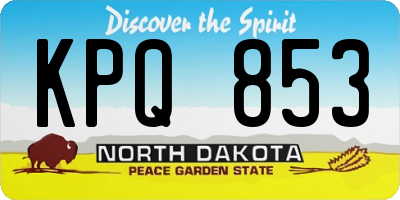 ND license plate KPQ853
