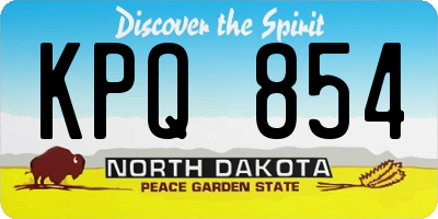 ND license plate KPQ854
