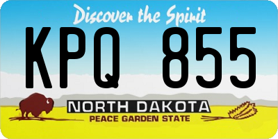 ND license plate KPQ855