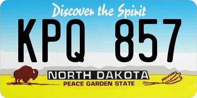 ND license plate KPQ857