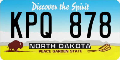 ND license plate KPQ878