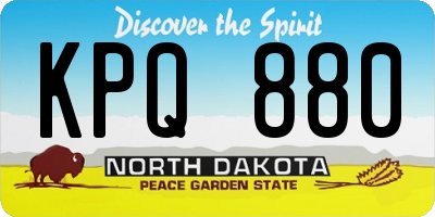 ND license plate KPQ880