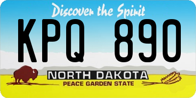 ND license plate KPQ890