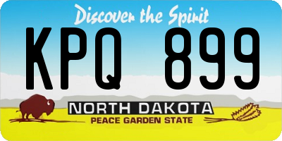ND license plate KPQ899