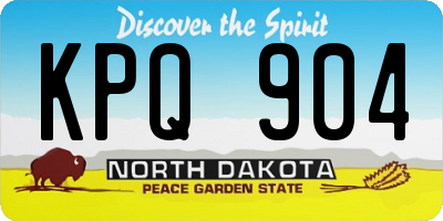 ND license plate KPQ904