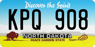 ND license plate KPQ908