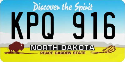 ND license plate KPQ916