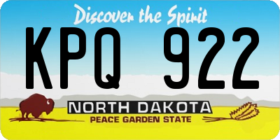 ND license plate KPQ922
