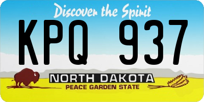 ND license plate KPQ937