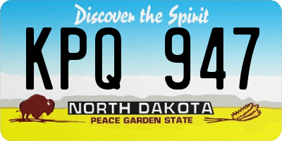 ND license plate KPQ947