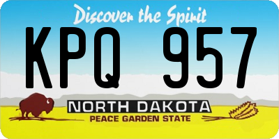 ND license plate KPQ957