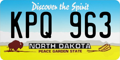 ND license plate KPQ963