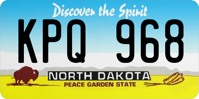 ND license plate KPQ968