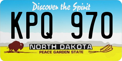 ND license plate KPQ970