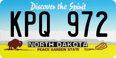 ND license plate KPQ972