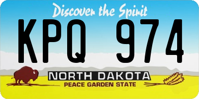 ND license plate KPQ974
