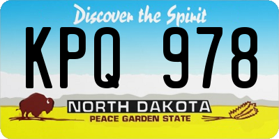 ND license plate KPQ978