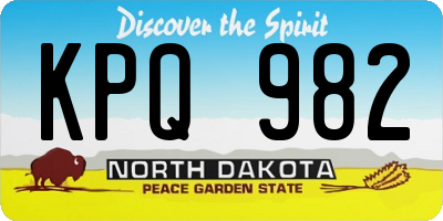 ND license plate KPQ982