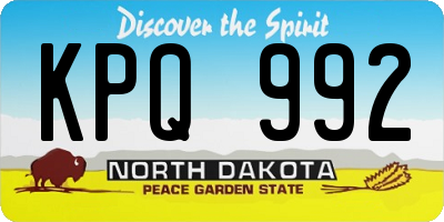 ND license plate KPQ992