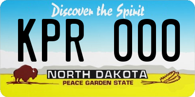 ND license plate KPR000