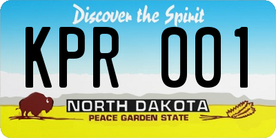 ND license plate KPR001