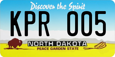 ND license plate KPR005
