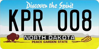 ND license plate KPR008