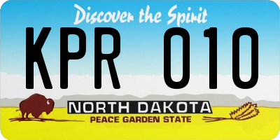ND license plate KPR010
