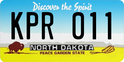 ND license plate KPR011