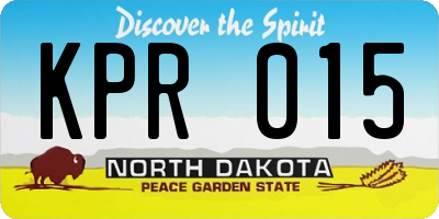 ND license plate KPR015
