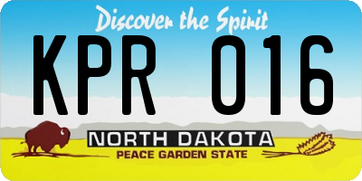 ND license plate KPR016