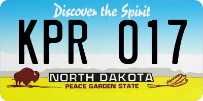 ND license plate KPR017