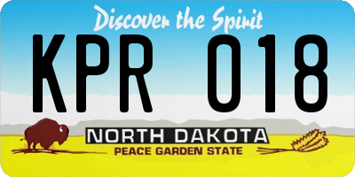 ND license plate KPR018