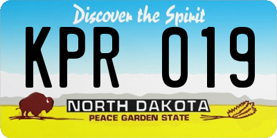 ND license plate KPR019