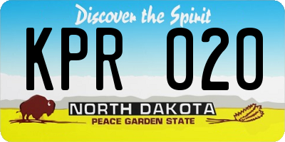 ND license plate KPR020